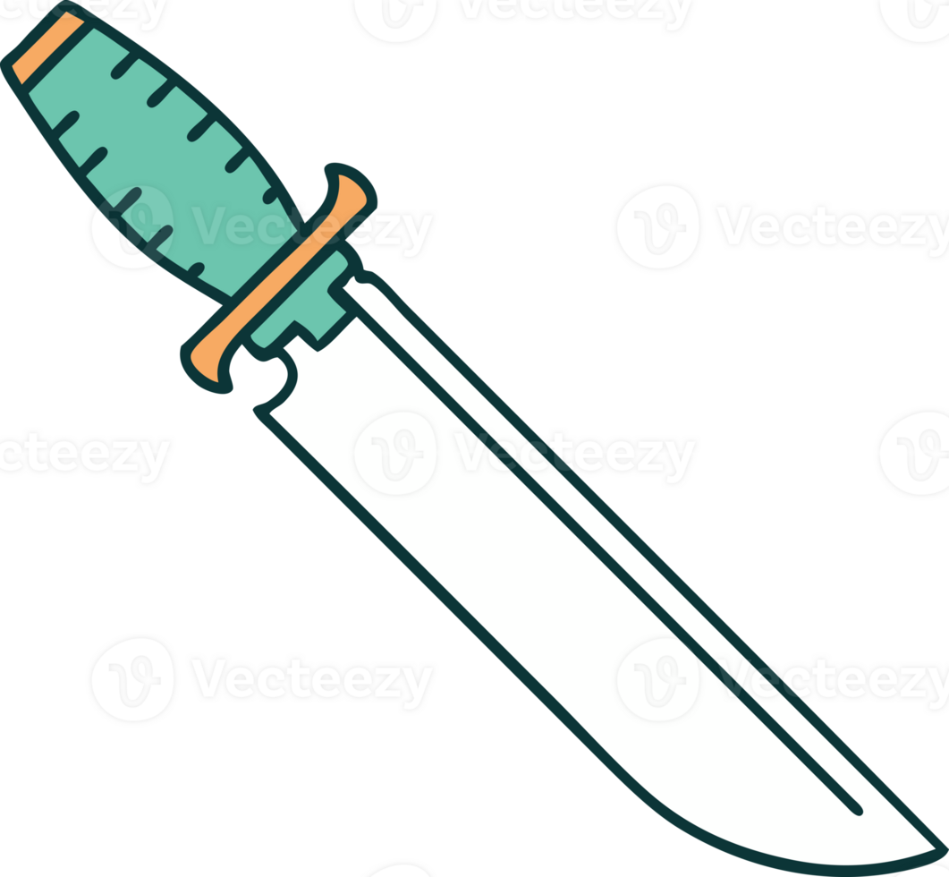 iconic tattoo style image of a knife png