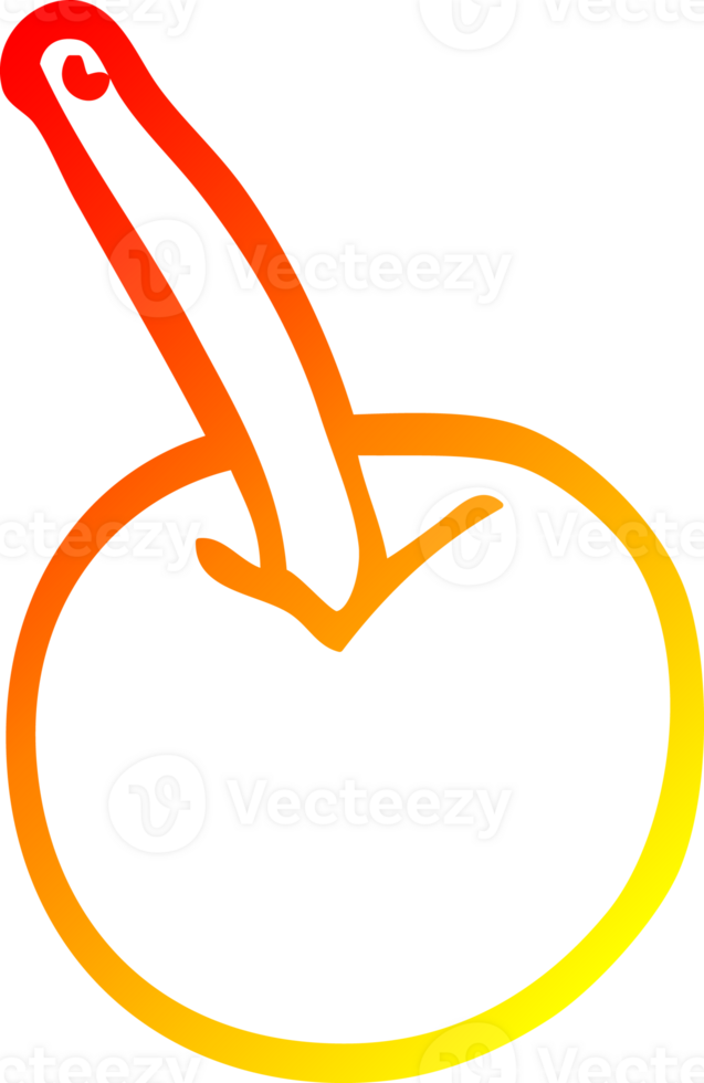 warm gradient line drawing of a cartoon cherry png