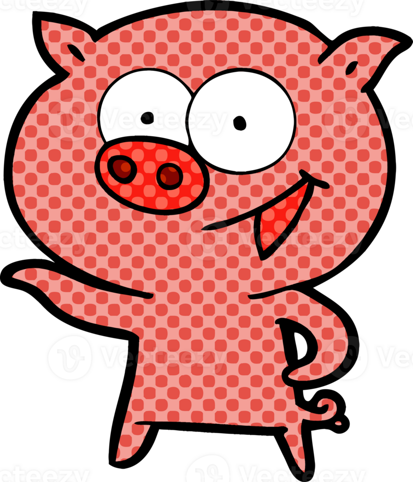 cheerful pig cartoon png
