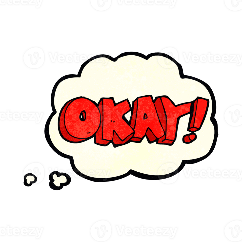 cartoon okay sign with thought bubble png