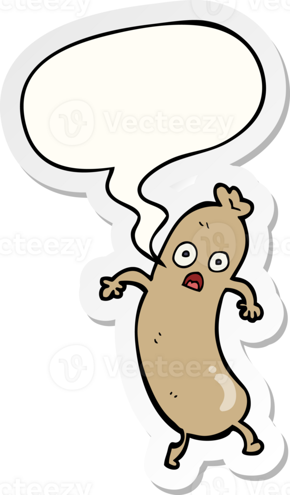 cartoon sausage with speech bubble sticker png