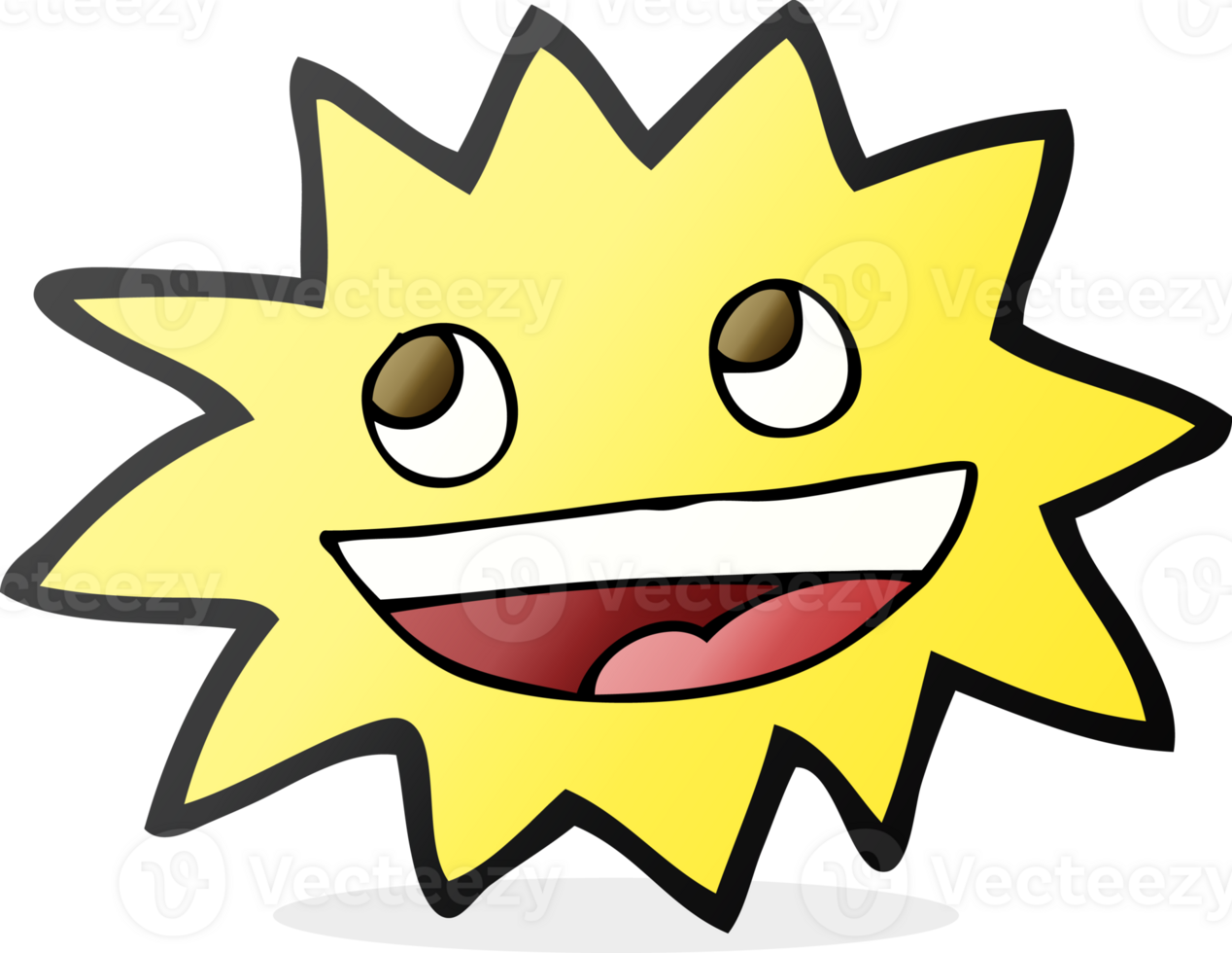 hand drawn cartoon star with face png