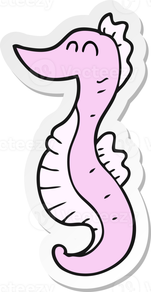 sticker of a cartoon seahorse png