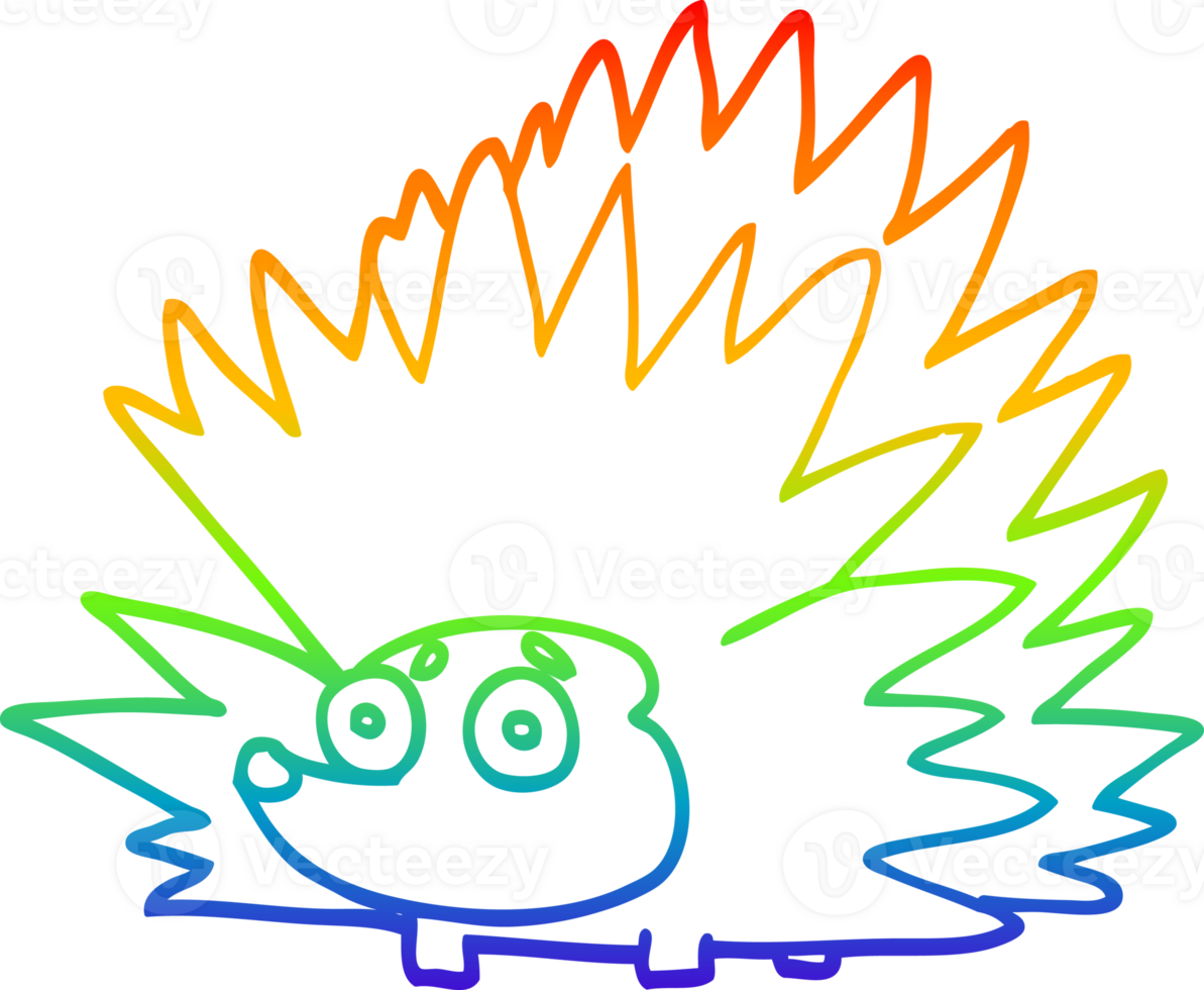 arco Iris gradiente linha desenhando do uma desenho animado espetado ouriço png
