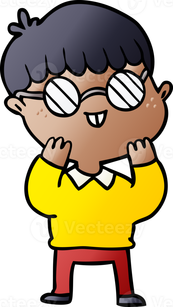 cartoon boy wearing spectacles png