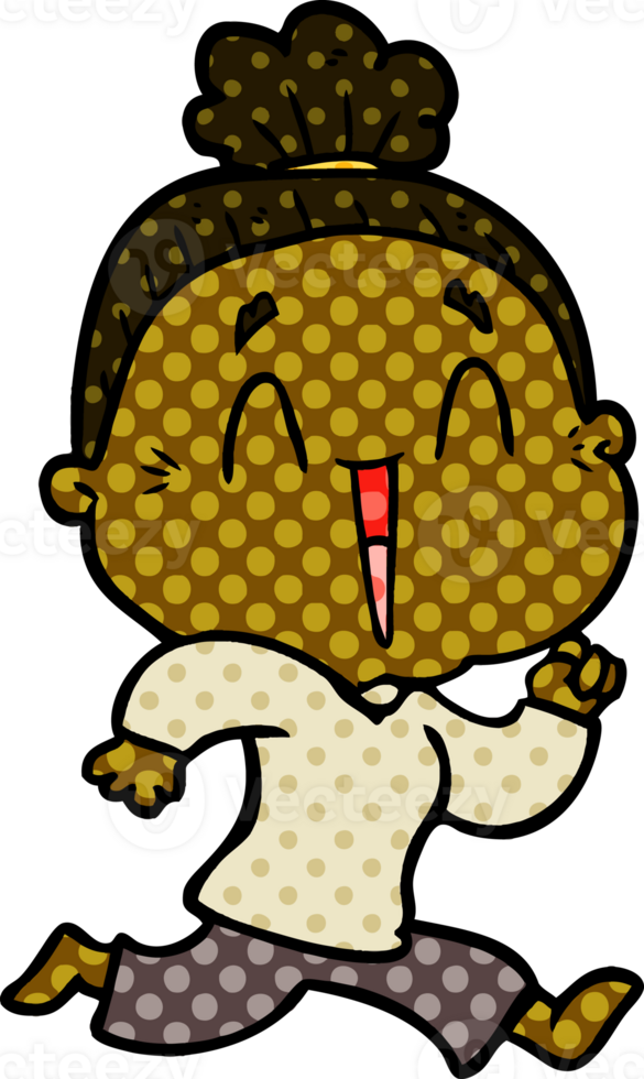 cartoon happy old lady png
