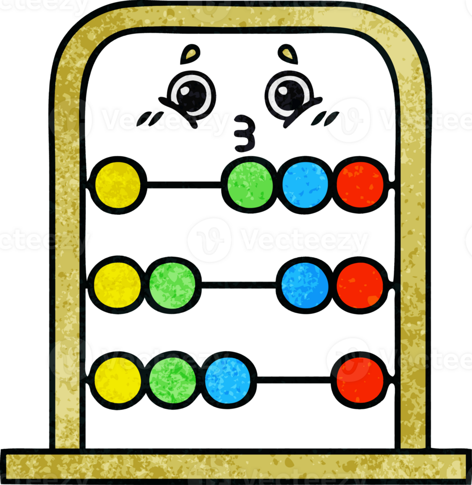 retro grunge texture cartoon of a abacus png