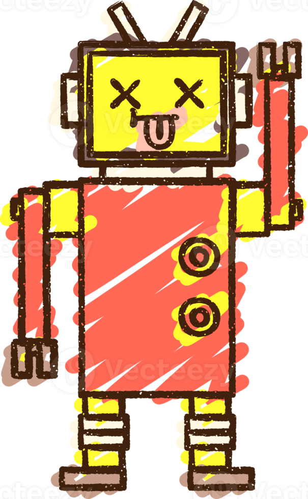 Crazy Robot Chalk Drawing png