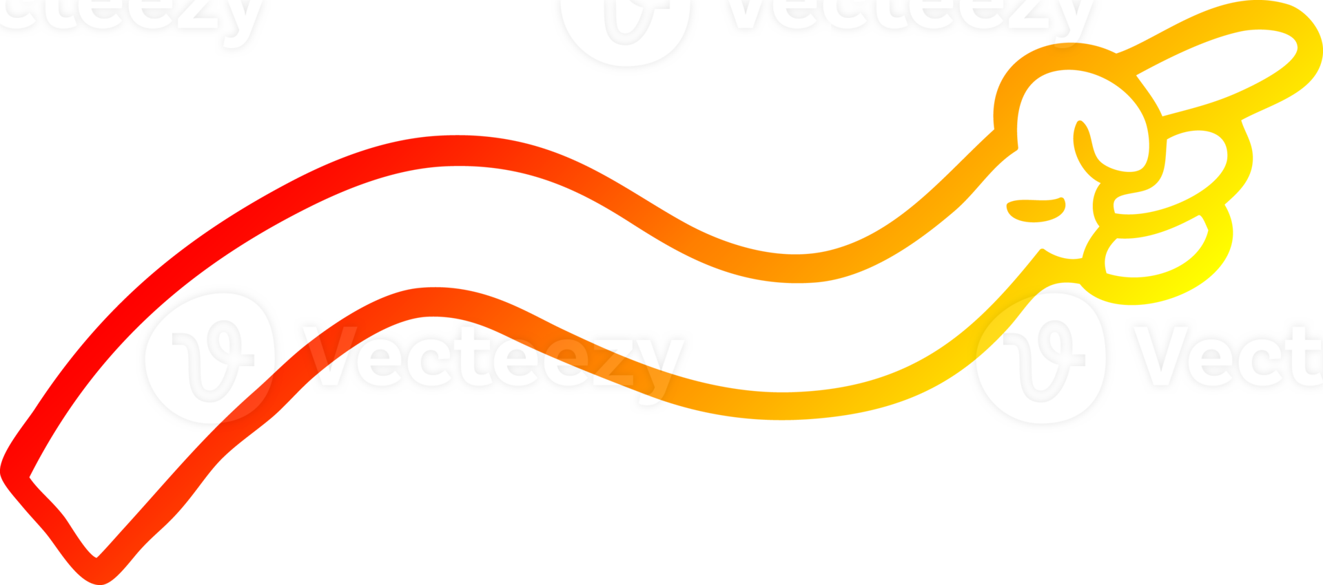 warm gradient line drawing of a cartoon pointing arm png