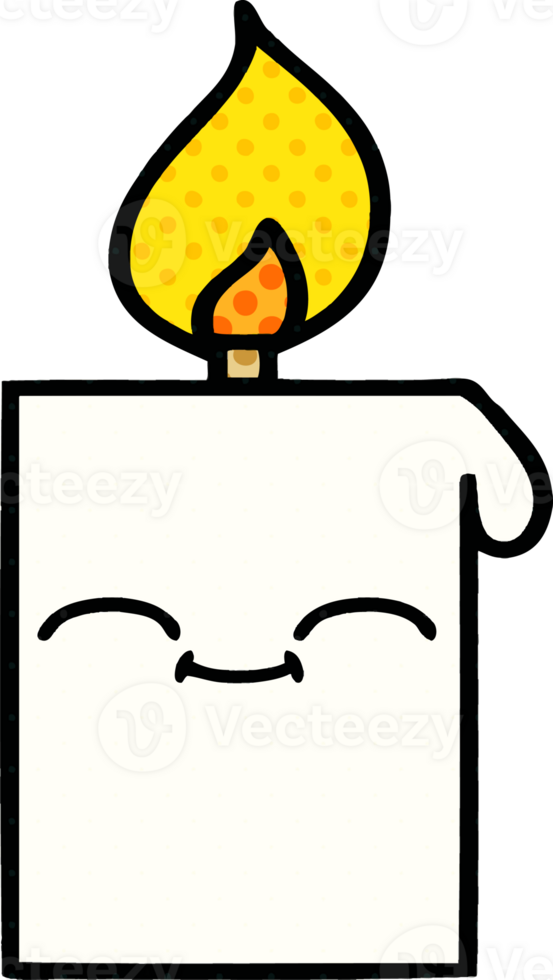 comic book style cartoon of a lit candle png