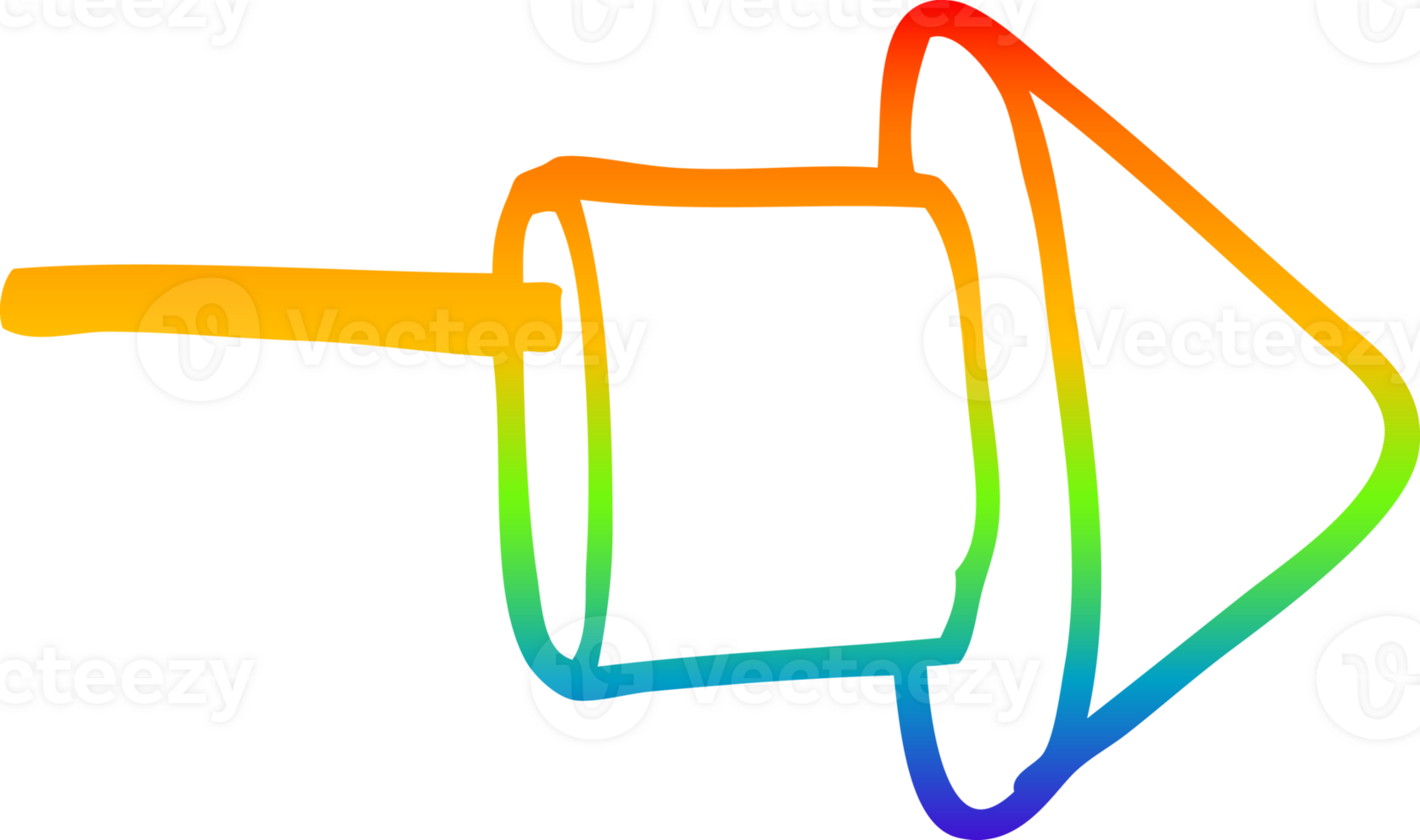 rainbow gradient line drawing of a cartoon firework png