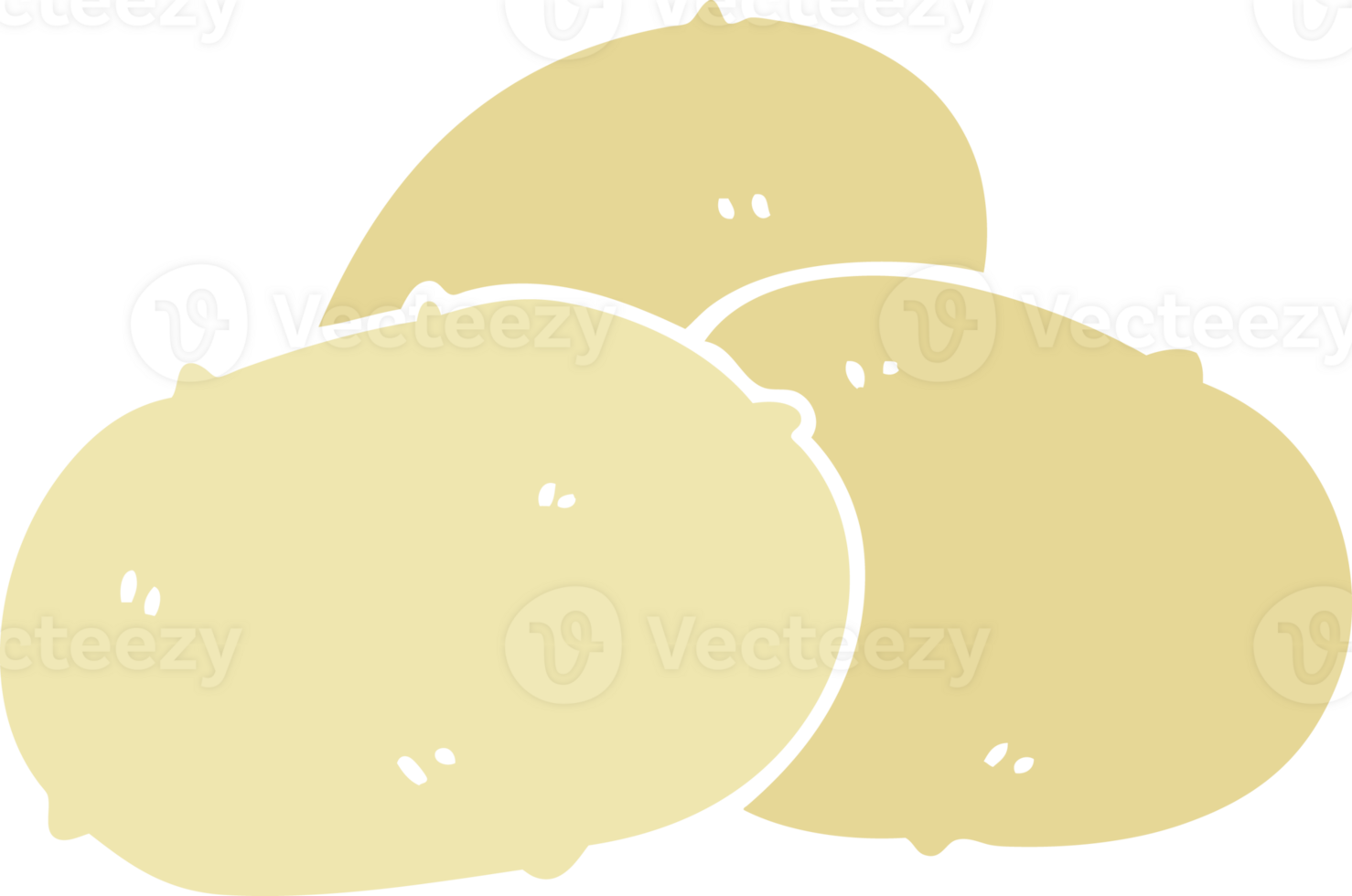 flat color style cartoon potatoes png