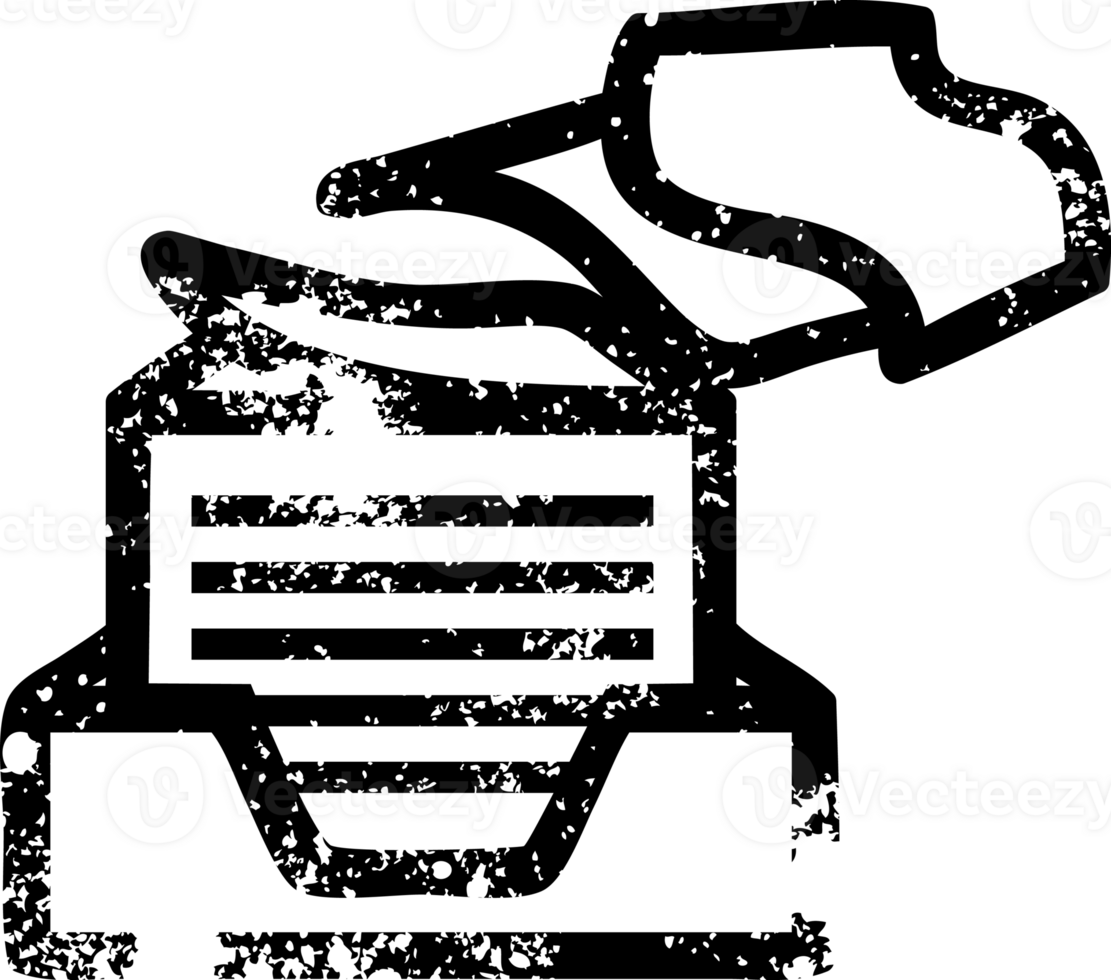 office paper stack distressed icon symbol png