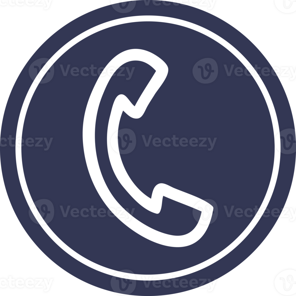 Téléphone combiné circulaire icône symbole png
