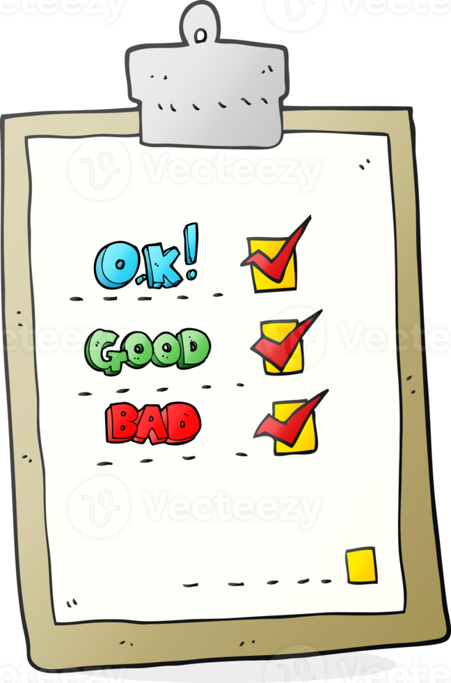hand drawn cartoon check list png