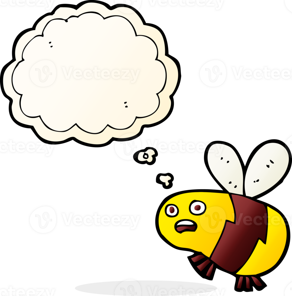cartoon bee with thought bubble png