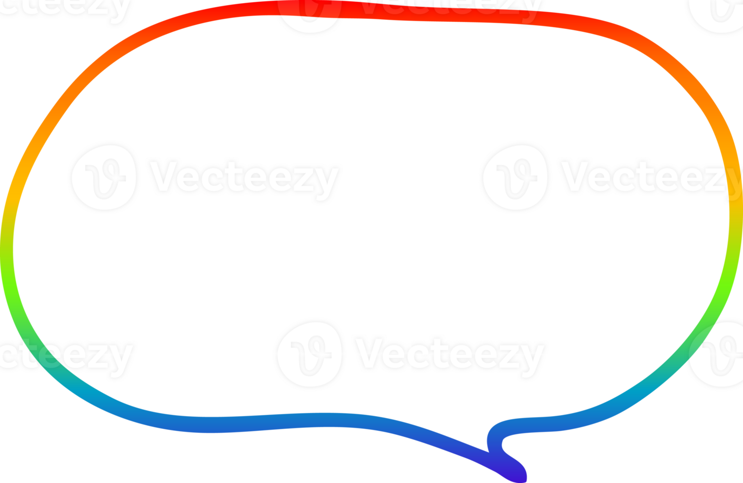 rainbow gradient line drawing of a cartoon expression bubble png