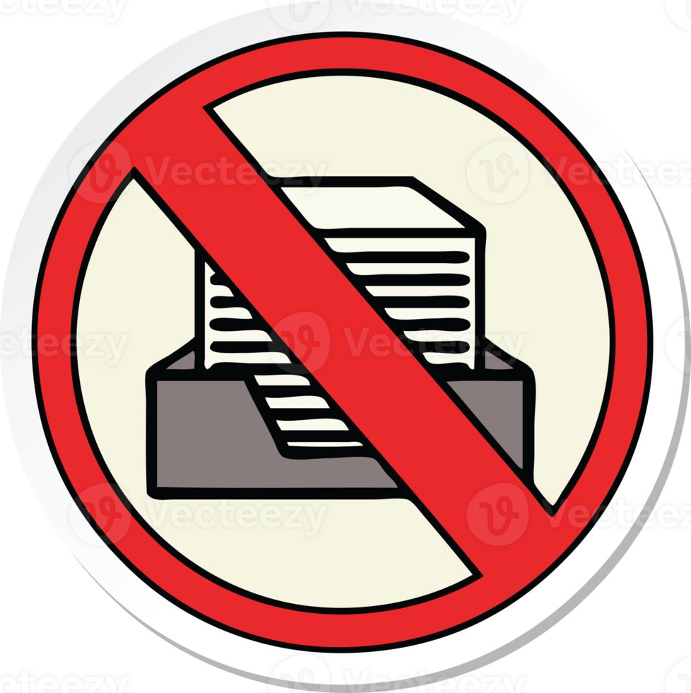 sticker of a cute cartoon paperless office symbol png