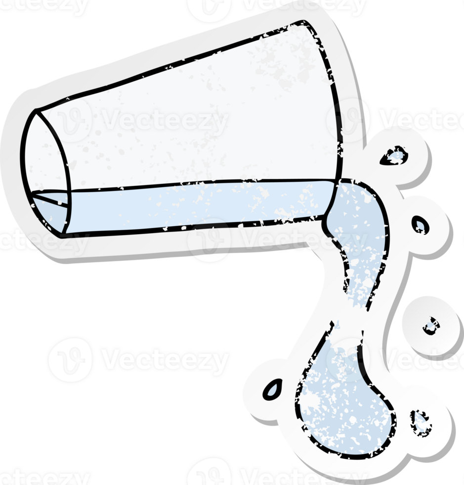 distressed sticker of a cartoon cool drink of water png