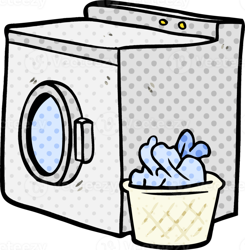 cartoon washing machine and laundry png