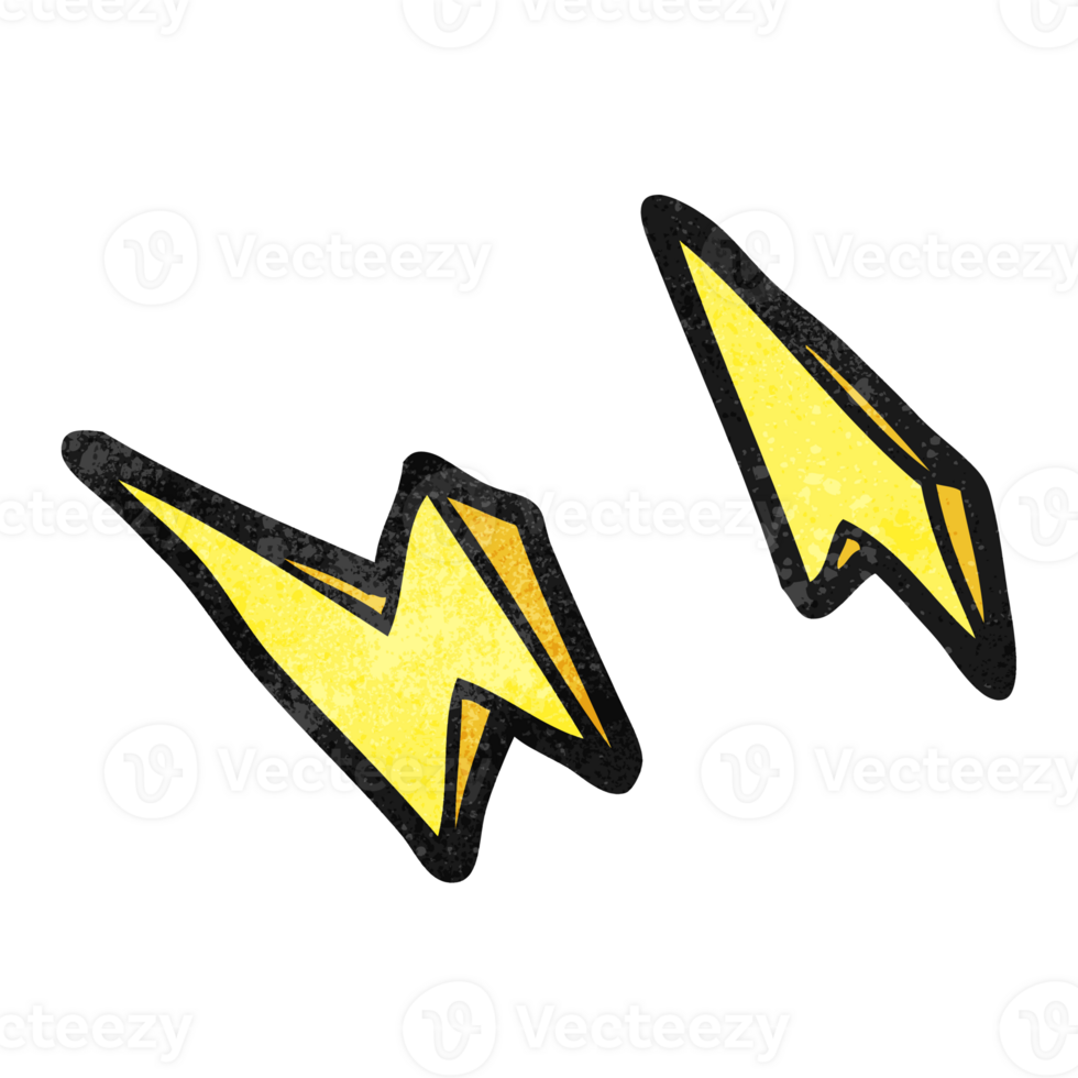 hand textured cartoon lightning bolt doodles png