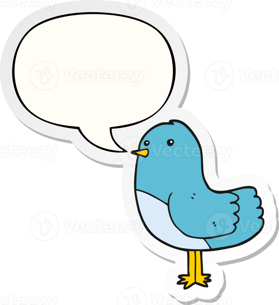 cartoon bird with speech bubble sticker png