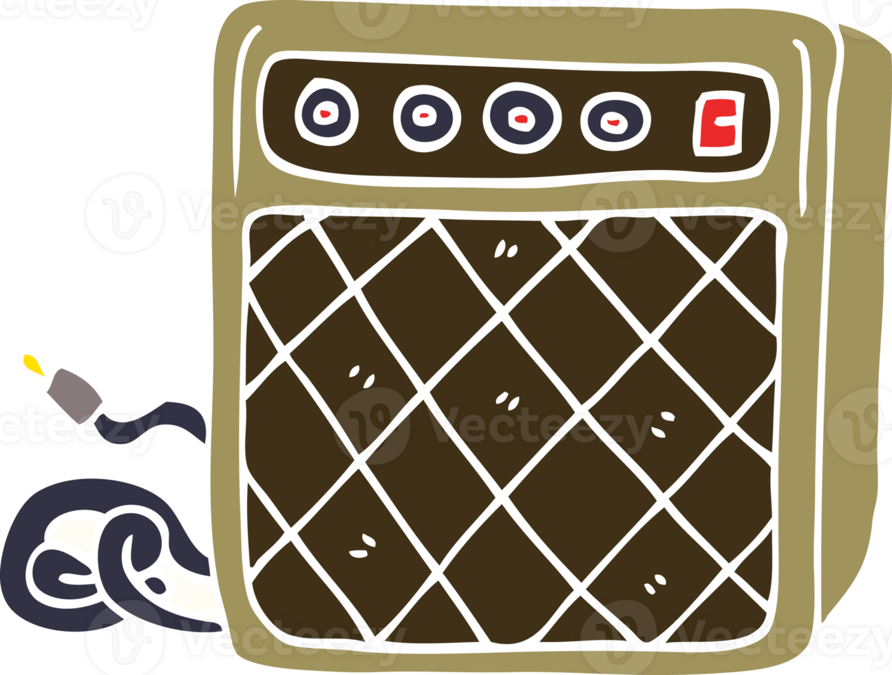 cartoon doodle retro speaker system png