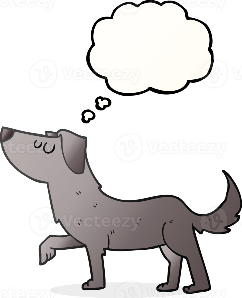 hand drawn thought bubble cartoon dog png