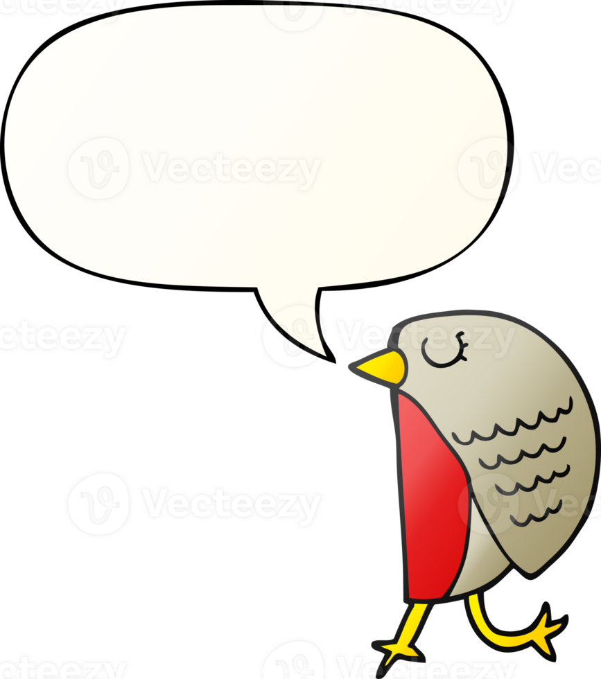 cartoon bird with speech bubble in smooth gradient style png
