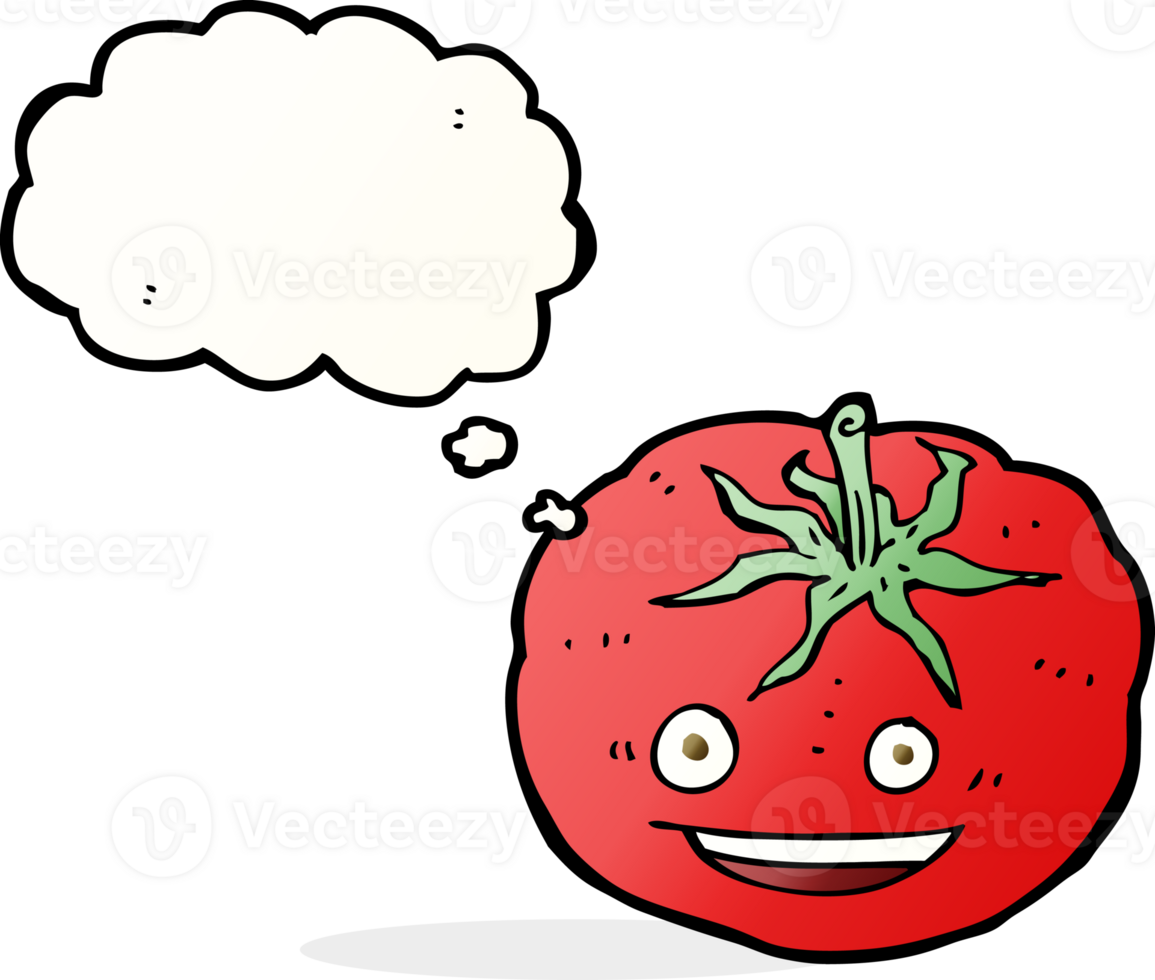 cartoon tomato with thought bubble png