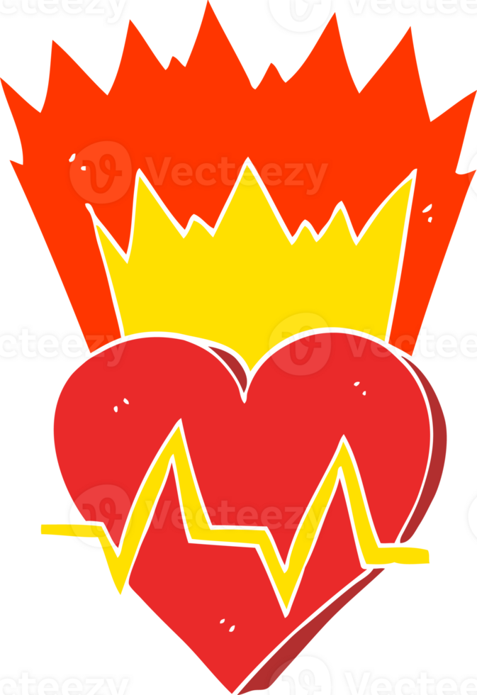 flat color illustration of heart rate png