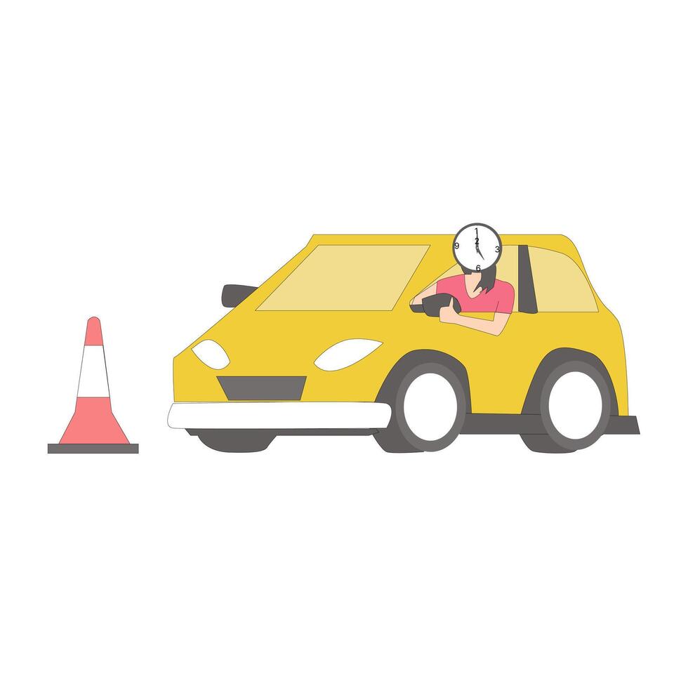 female car driver vector
