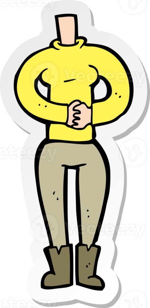sticker of a cartoon female body png