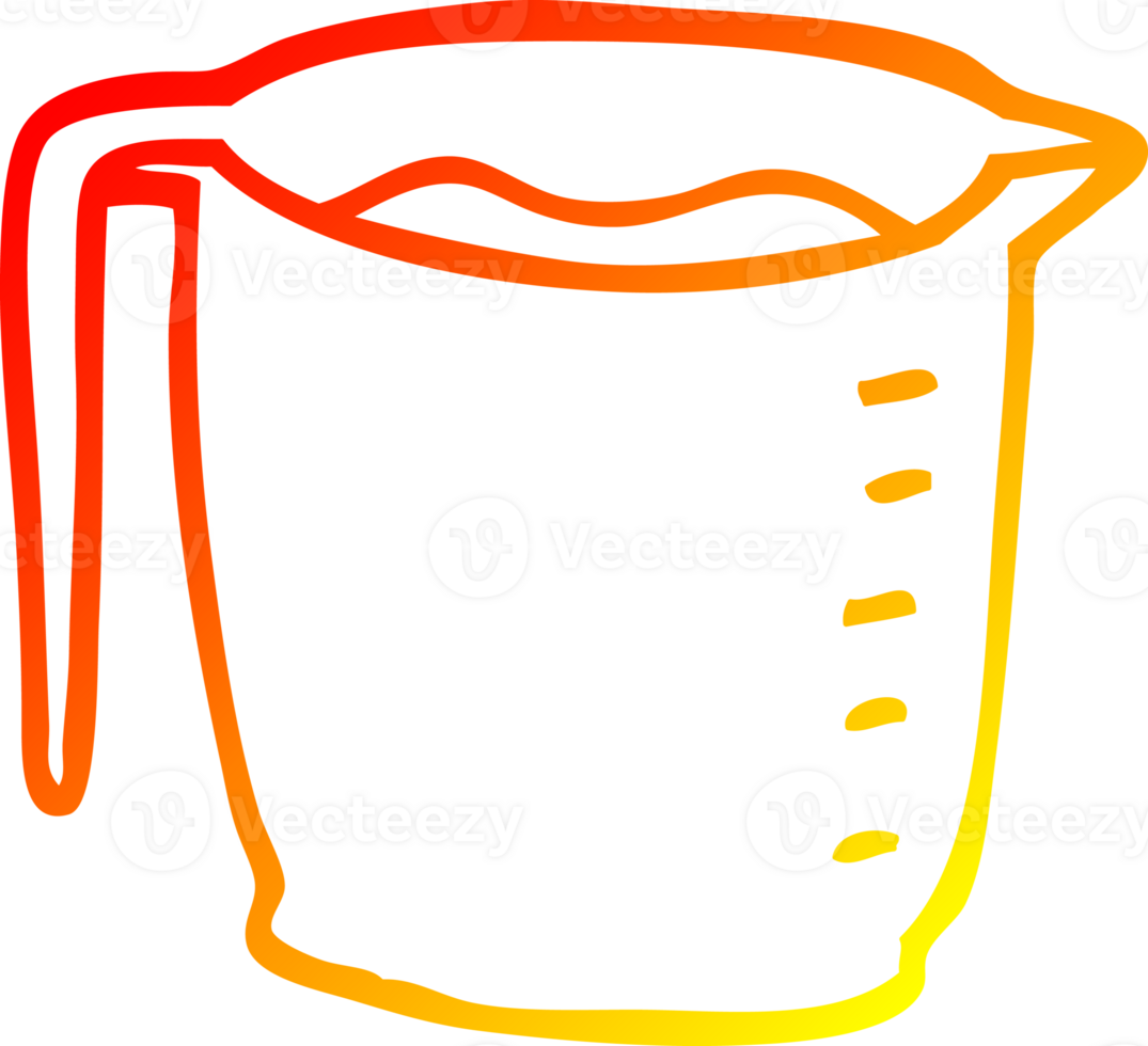 warm gradient line drawing of a cartoon jug png