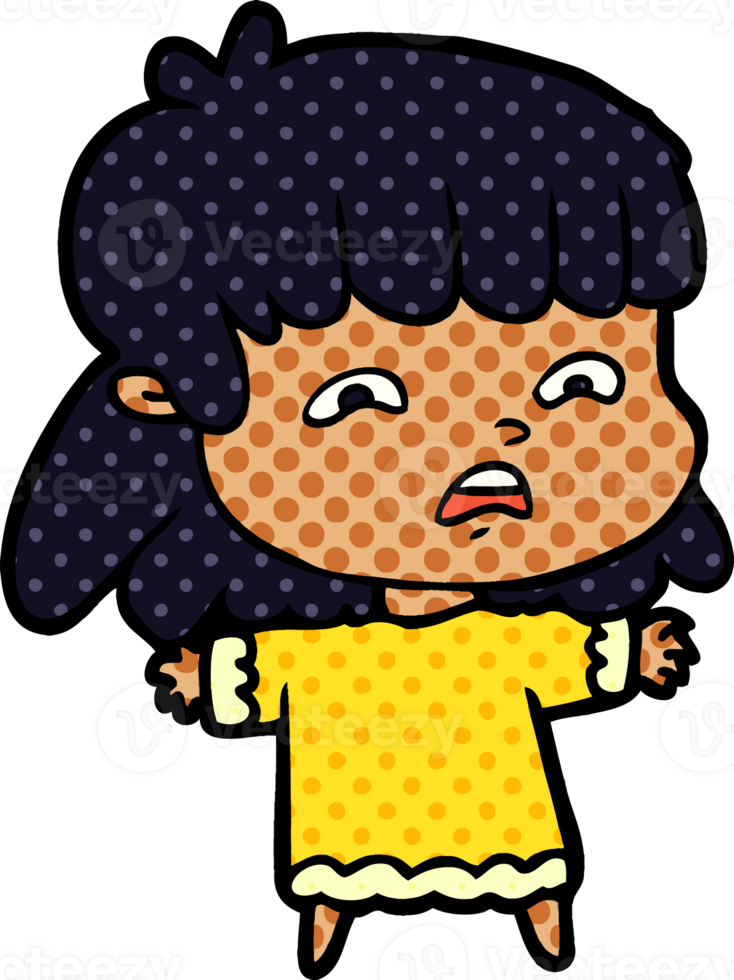 cartoon worried woman png