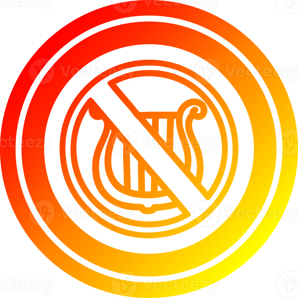 no music circular icon with warm gradient finish png