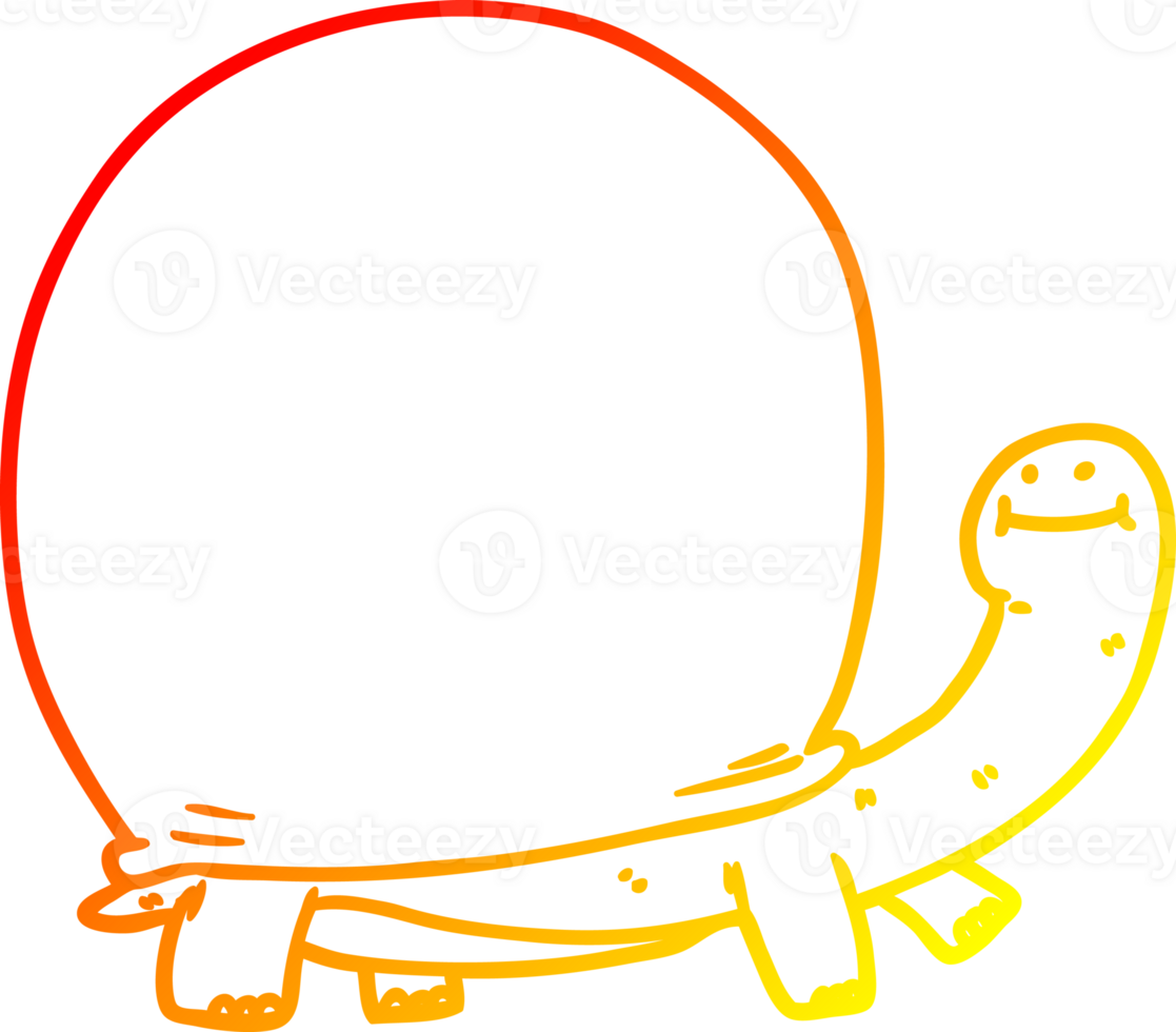 warm gradient line drawing of a cartoon tortoise png