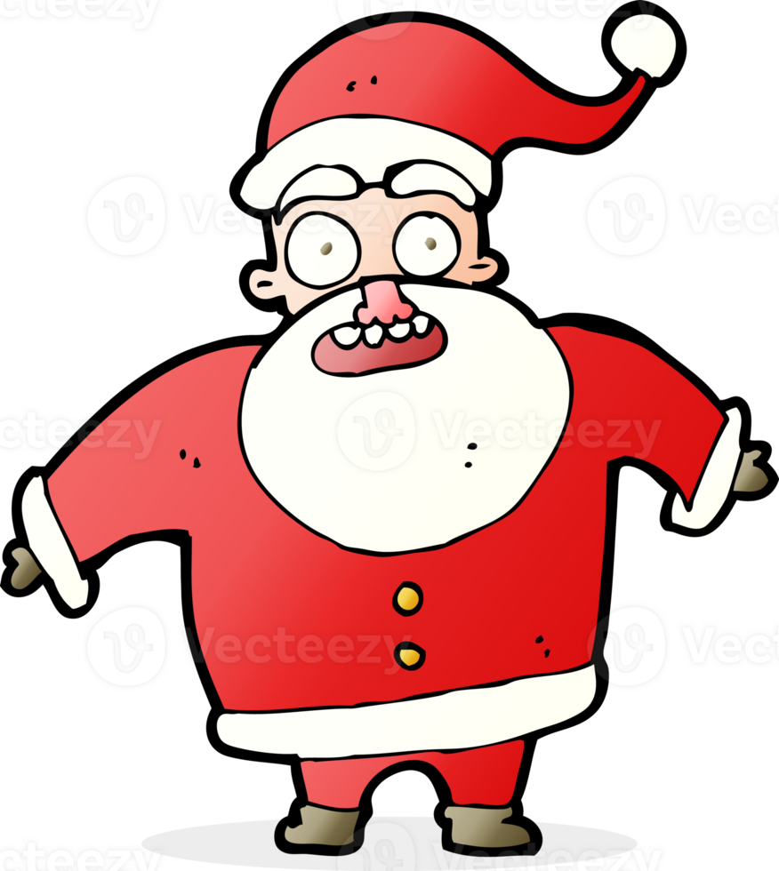 cartoon shocked santa claus png