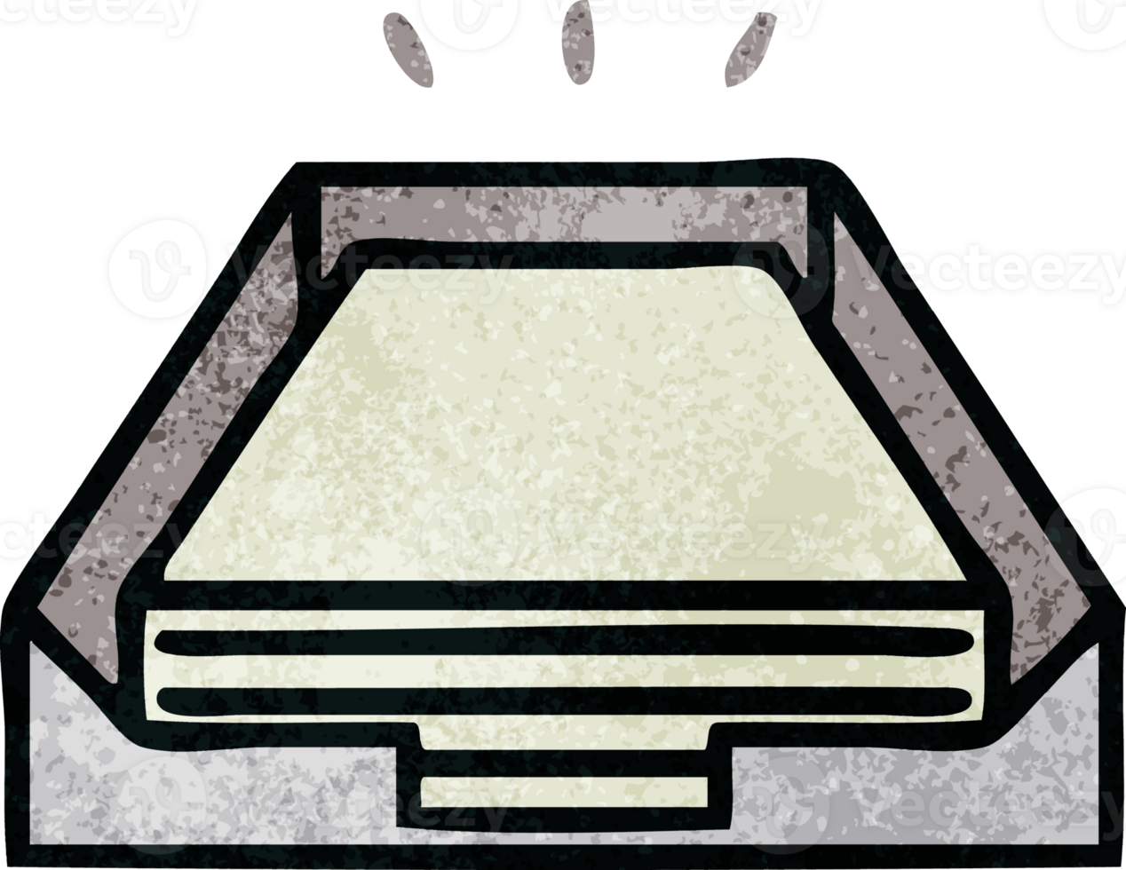 retro grunge texture cartoon of a in box png