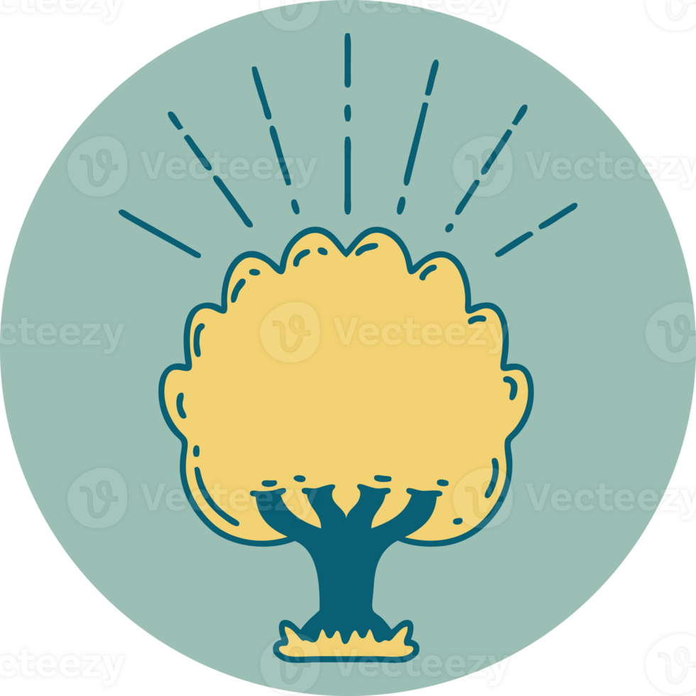 icon of a tattoo style tree png