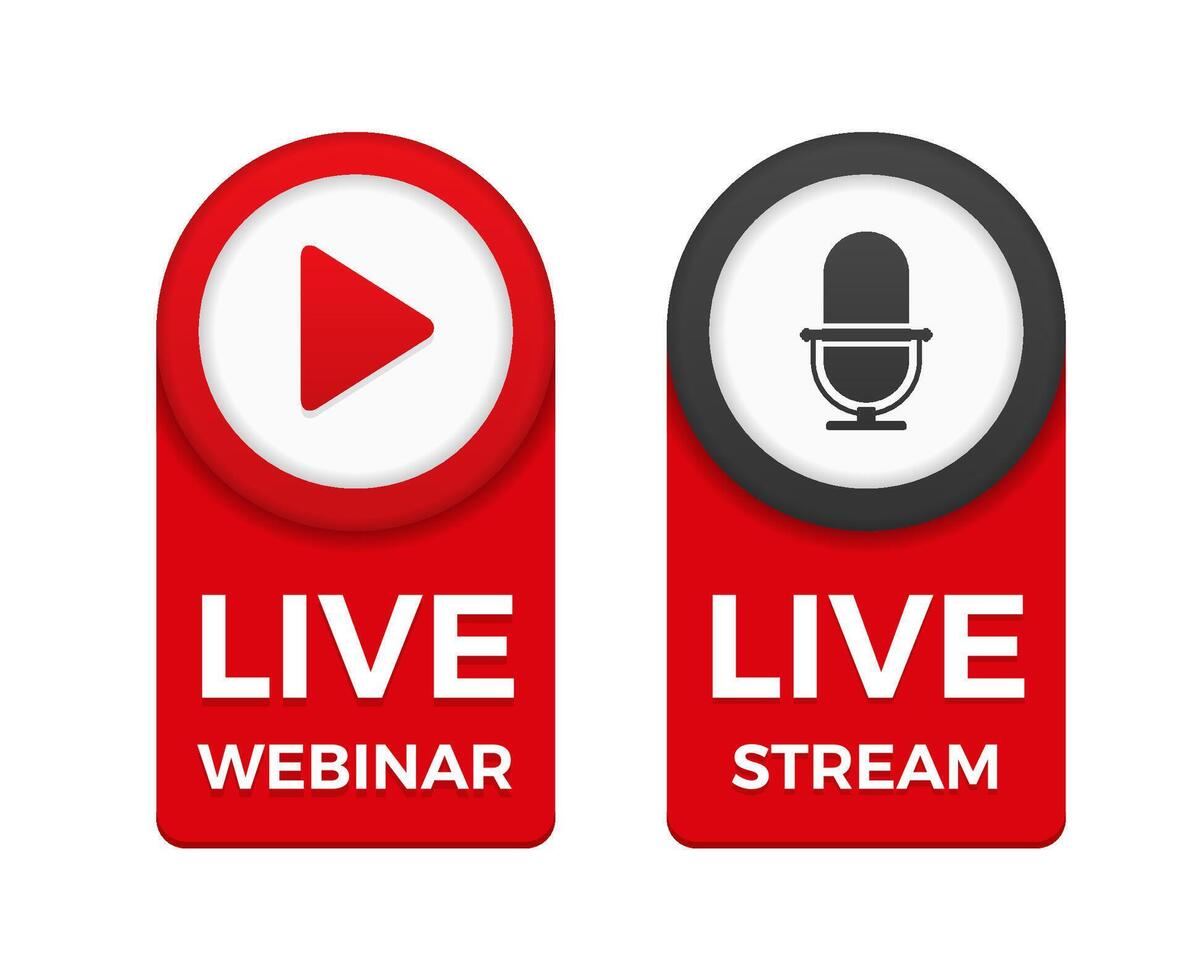 Live webinar and live stream vector