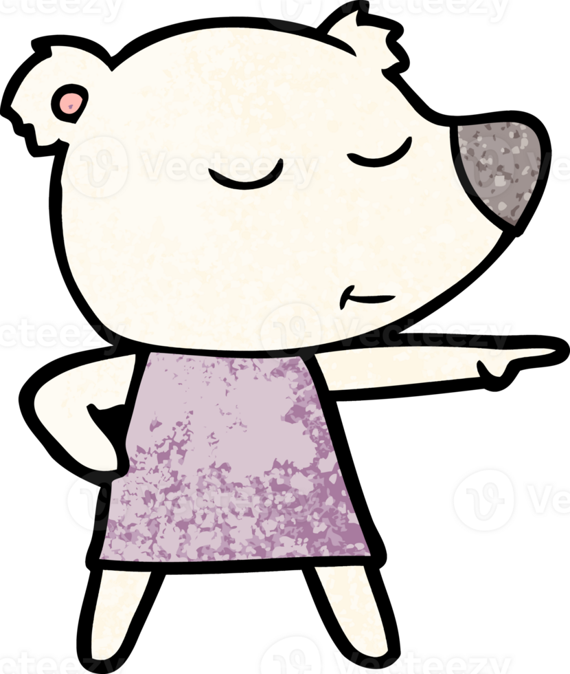 cartoon polar bear wearing dress png