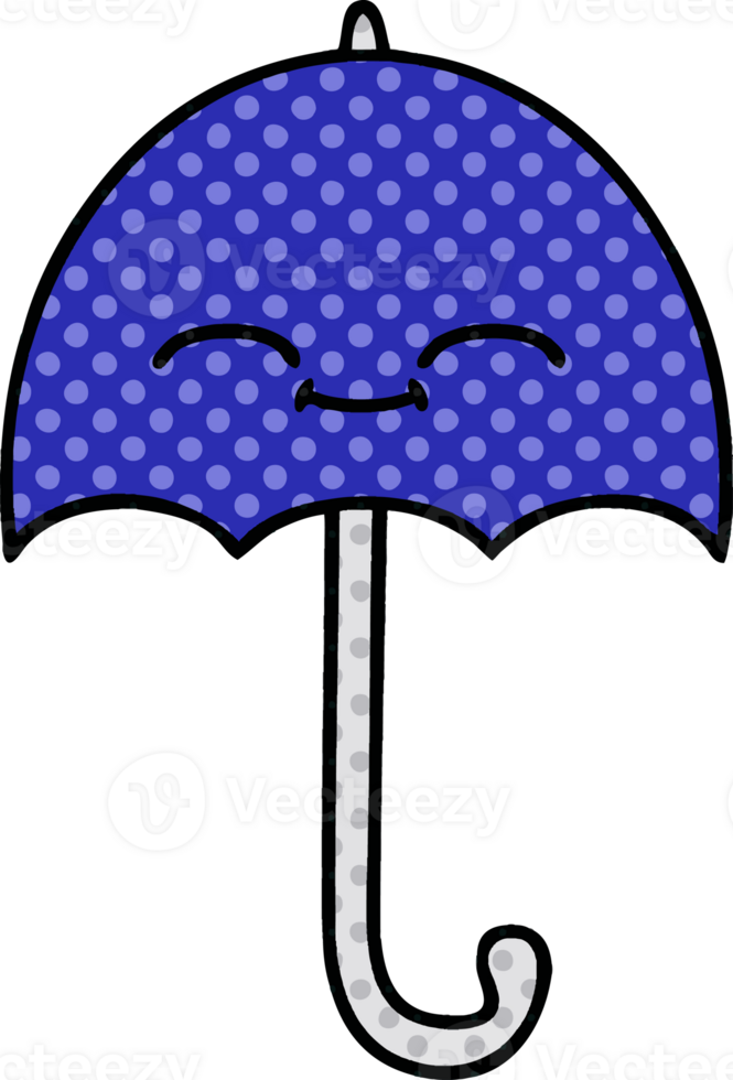 comic book style cartoon of a umbrella png