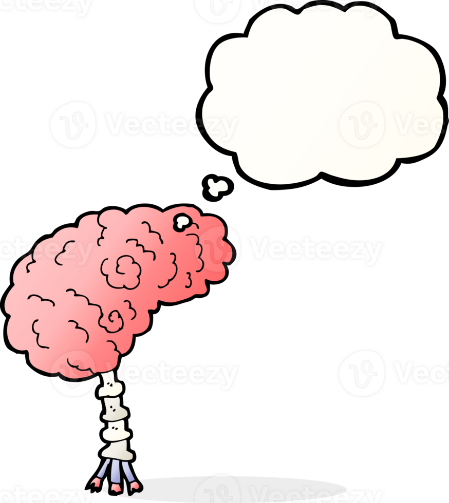 cartoon brain with thought bubble png