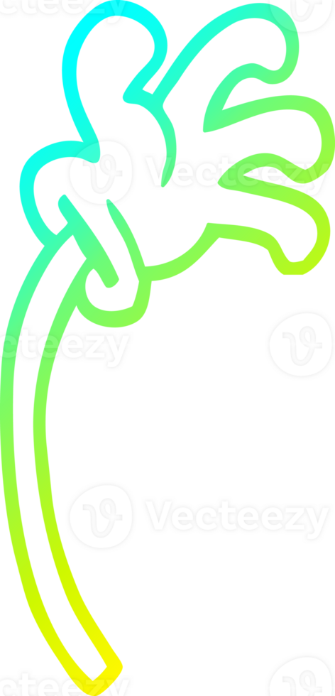 cold gradient line drawing of a cartoon hand gesture png
