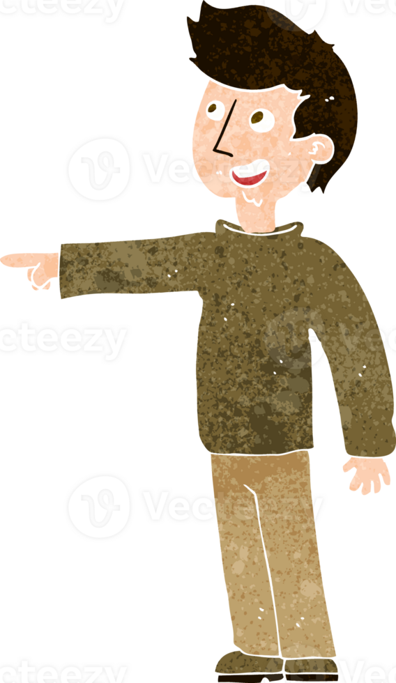 cartoon happy man pointing and laughing png