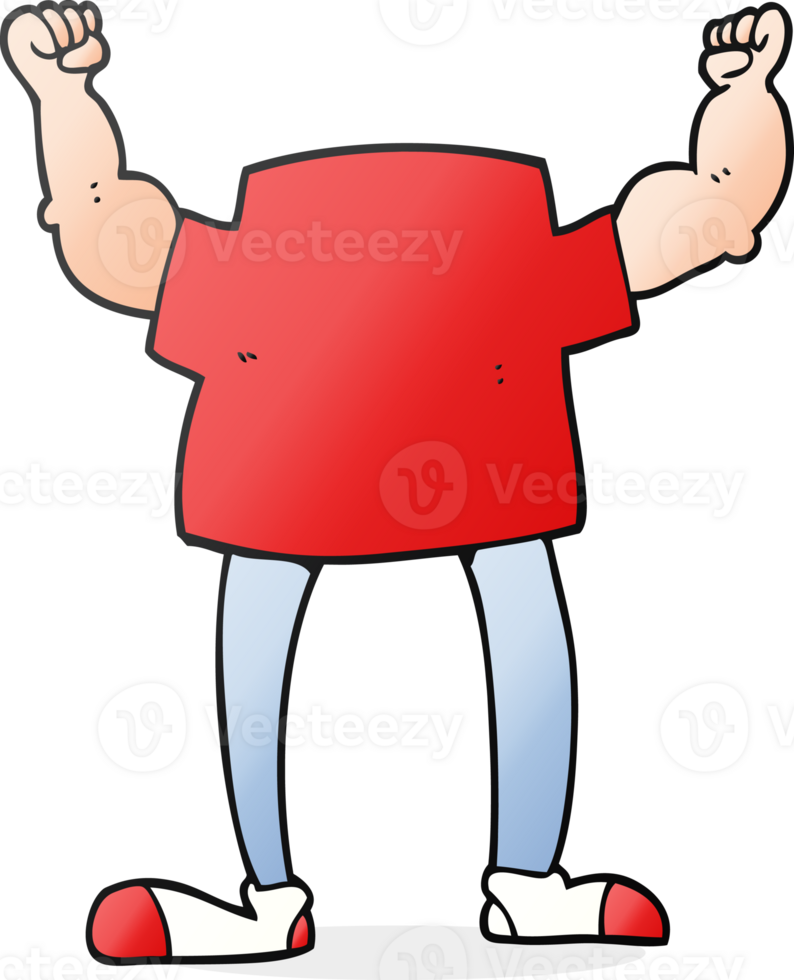 hand drawn cartoon headless man png