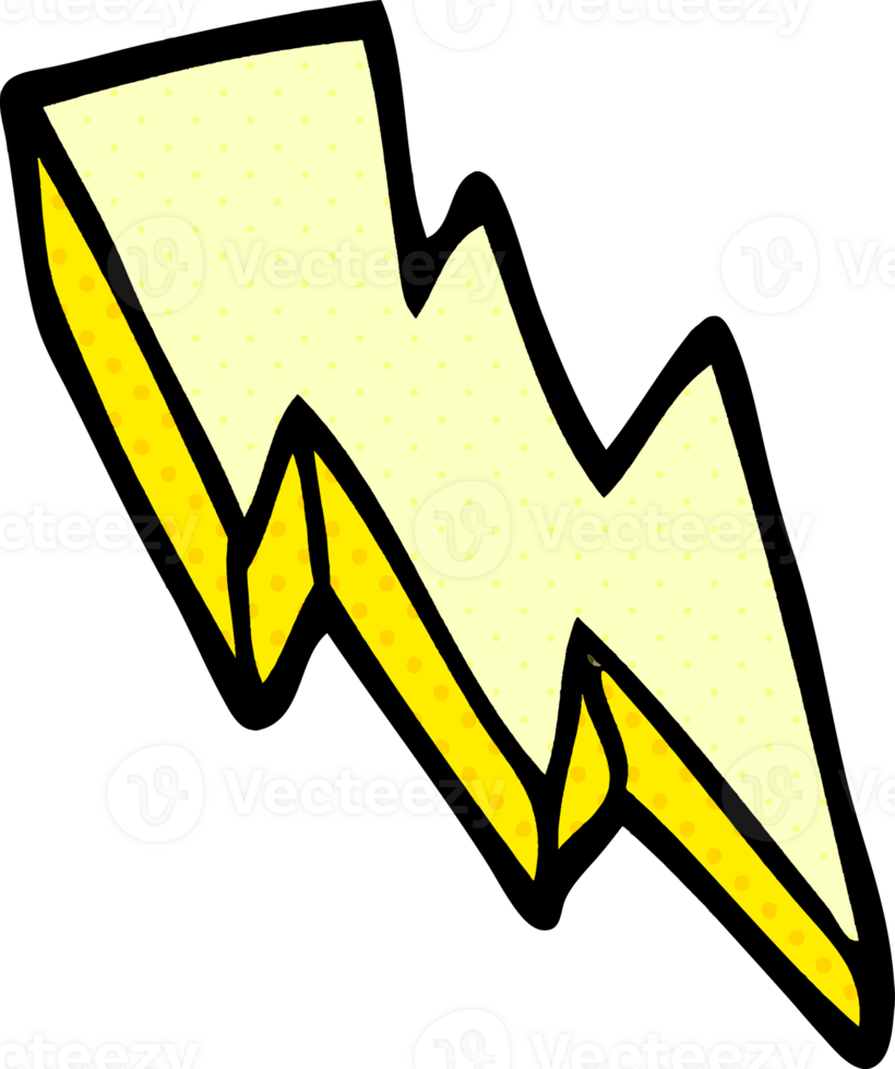 cartoon doodle lightning bolt png