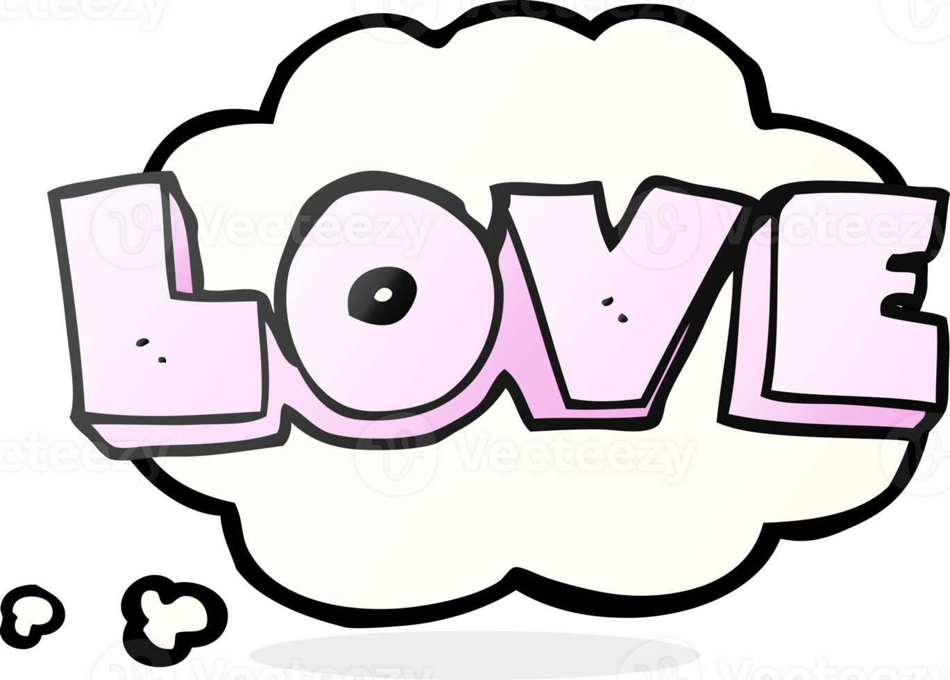 hand drawn thought bubble cartoon word love png