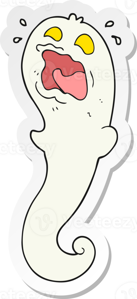sticker of a cartoon halloween ghost png